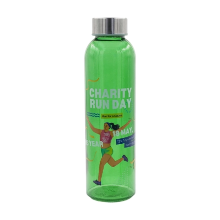 Kolorowa, szklana butelka Aqua Kuba 500 ml, zielony | RD-R08176.05