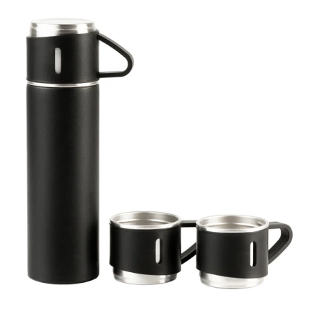 Termos z kubkami Attu 500 ml, czarny | RD-R08217.02