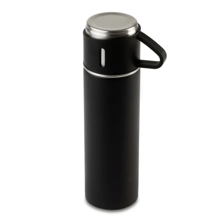 Termos z kubkami Attu 500 ml, czarny | RD-R08217.02