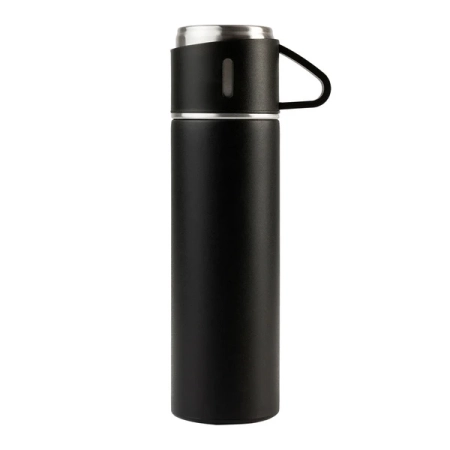 Termos z kubkami Attu 500 ml, czarny | RD-R08217.02