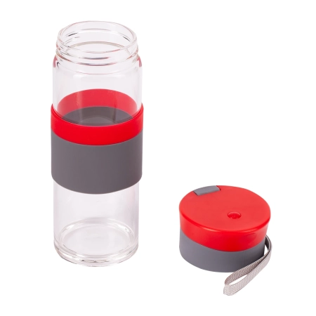Szklana butelka Top Form 440 ml, czerwony | RD-R08290.08