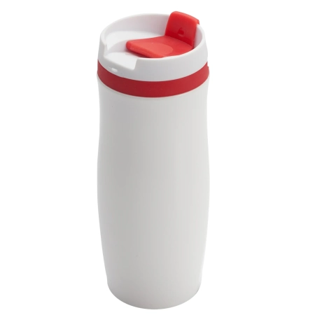 Kubek termiczny Viki 390 ml, czerwony/biały R08336.08