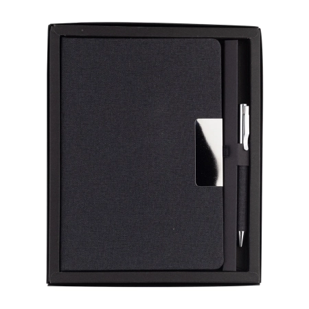 Notes z długopisem w pudełku Plata, czarny | RD-R17018.02