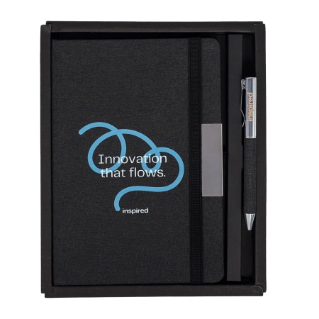 Notes z długopisem w pudełku Plata, czarny | RD-R17018.02