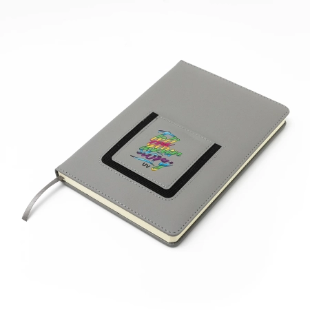 Notes z kieszonką na telefon Eibar, szary | RD-R64248.21