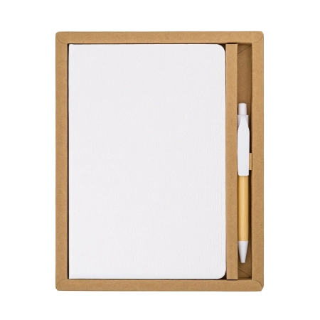 Zestaw upominkowy notes z długopisem Forest, biały R64258.06