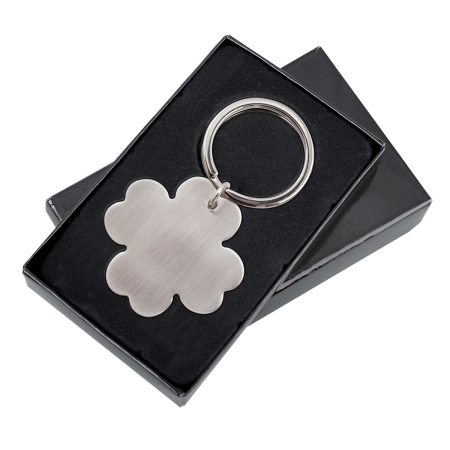 Brelok metalowy 4-leaf clover, srebrny | RD-R73191