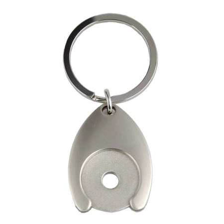 Metalowy brelok z żetonem Disc, srebrny | RD-R73269