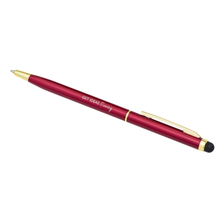 Długopis aluminiowy Touch Tip Gold, bordowy | RD-R73409.82
