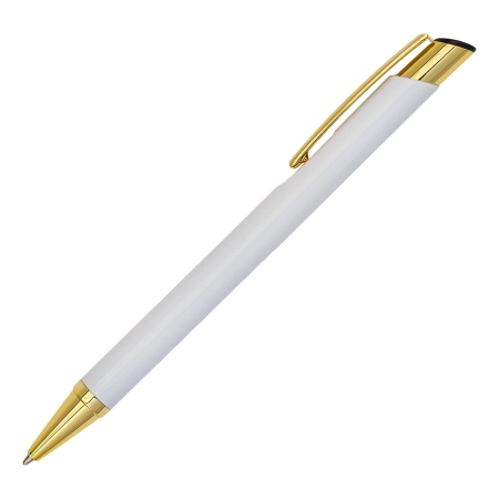 Długopis aluminiowy Lindi, biały/złoty | RD-R73445.06