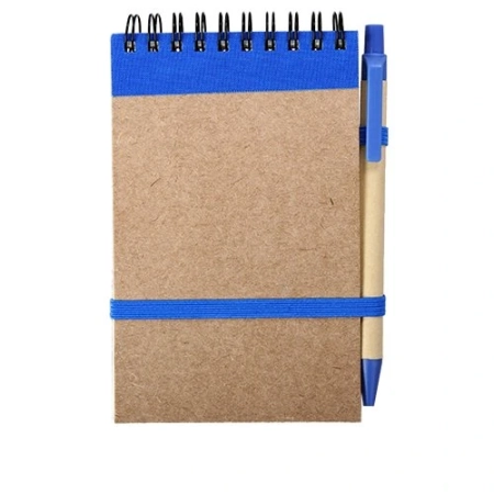Notes Kraft z długopisem, niebieski/beżowy | RD-R73795.04
