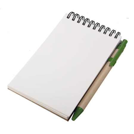 Notes Kraft z długopisem, zielony/beżowy | RD-R73795.05