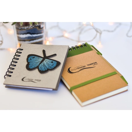 Notes Kraft z długopisem, zielony/beżowy | RD-R73795.05