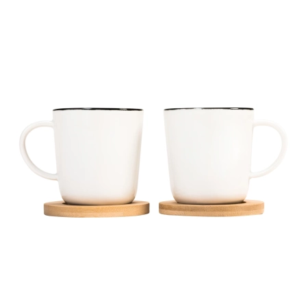 Zestaw 2 ceramicznych kubków Kerala, biały | RD-R85312.06