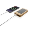 Bambusowy power bank 10000 mAh, ładowarka słoneczna | VA-P322.399