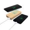 Bambusowy bezprzewodowy power bank 8000 mAh B'RIGHT, ładowarka bezprzewodowa 15W Benson | VA-V0053-17