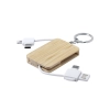 Kabel do ładowania, bambusowy brelok do kluczy V0182-02
