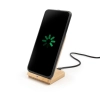 Bambusowa ładowarka bezprzewodowa 10W B'RIGHT, stojak na telefon Wilder | VA-V0349-17