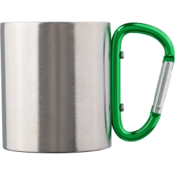 Metalowy kubek 185 ml z karabińczykiem V0646-06