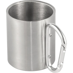 Metalowy kubek 185 ml z karabińczykiem V0646-32