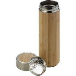 Bambusowy termos 420 ml, posiada sitko zatrzymujące fusy V0772-18