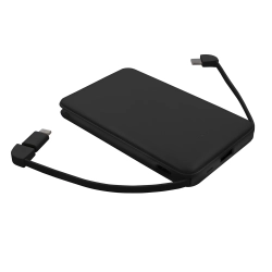 Power bank 5000 mAh ze zintegrowanymi kablami, adapter w komplecie Presley V0905-03