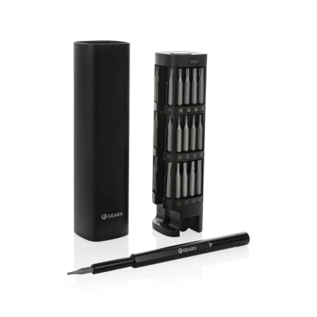 Śrubokręt Gear X, 56 końcówek, aluminium z recyklingu | VA-P221.261