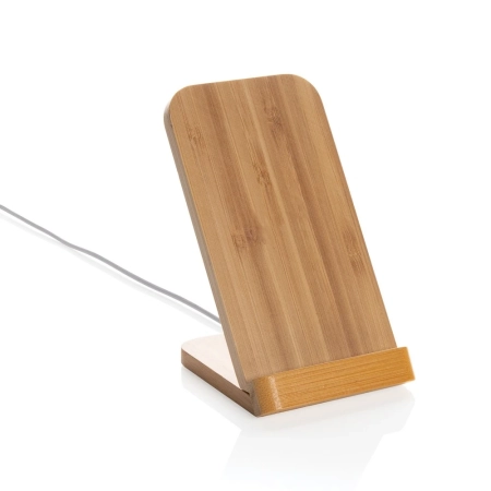 Bambusowa ładowarka bezprzewodowa 5W, stojak na telefon P308.359