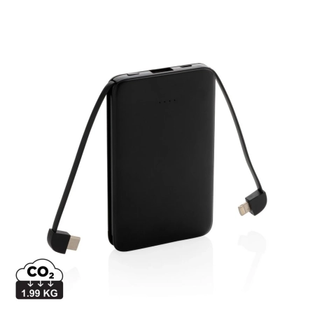 Power bank 5000 mAh, zintegrowany kabel 3 w 1 | VA-P322.081
