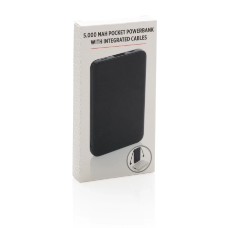 Power bank 5000 mAh, zintegrowany kabel 3 w 1 | VA-P322.081