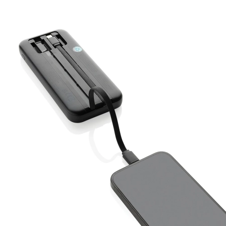 Power bank 10000 mAh ze zintegrowanymi kablami Turbopack | VA-P322.5801