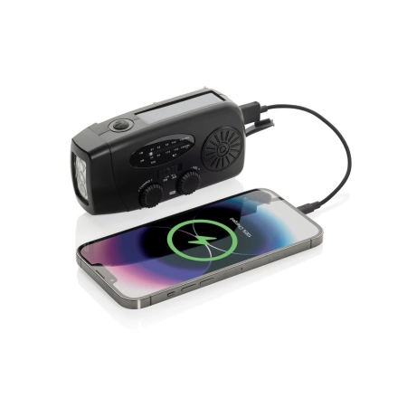 Radio survivalowe AM/FM, power bank 1800 mAh, latarka RescueWave | VA-P326.4301