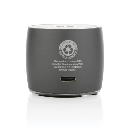 Basowy głośnik bezprzewodowy 3W Swiss Peak, aluminium z recyklingu | VA-P331.002