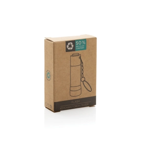 Brelok do kluczy z aluminium z recyklingu, latarka Flash | VA-P514.0402