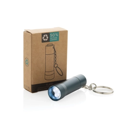 Brelok do kluczy z aluminium z recyklingu, latarka Flash | VA-P514.0405