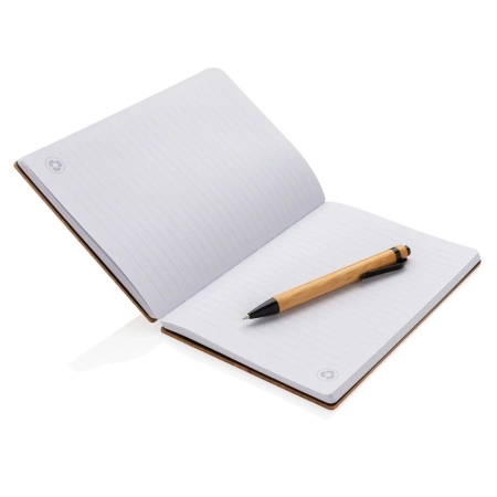 Bambusowy notatnik A5 z bambusowym długopisem | VA-P772.159