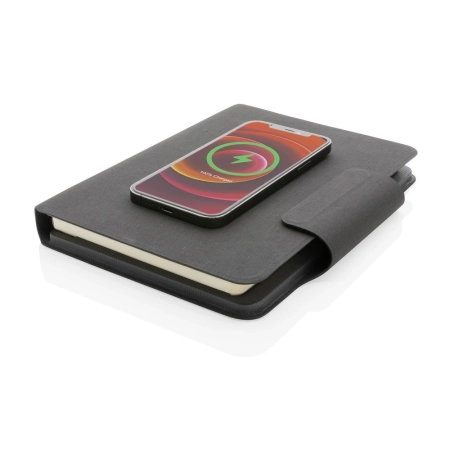 Teczka konferencyjna, notatnik A5, ładowarka bezprzewodowa, power bank 8000 mAh | VA-P774.312