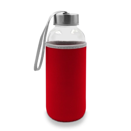 Szklana butelka 420 ml w pokrowcu Bob | VA-V0462-05