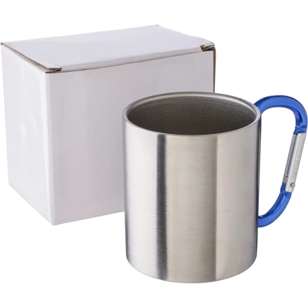 Metalowy kubek 185 ml z karabińczykiem | VA-V0646-04
