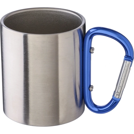 Metalowy kubek 185 ml z karabińczykiem | VA-V0646-04
