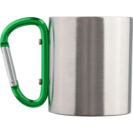 Metalowy kubek 185 ml z karabińczykiem | VA-V0646-06