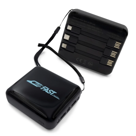 Power bank 10000 mAh, 3 kable do ładowania w komplecie Tim | VA-V0903-03