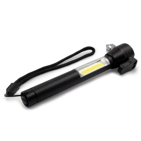 Latarka bezpieczeństwa 1 LED COB, przecinak do pasów, młotek bezpieczeństwa Flint | VA-V0925-03