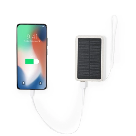 Power bank 5000 mAh ze słomy pszenicznej, ładowarka słoneczna | VA-V1353-00