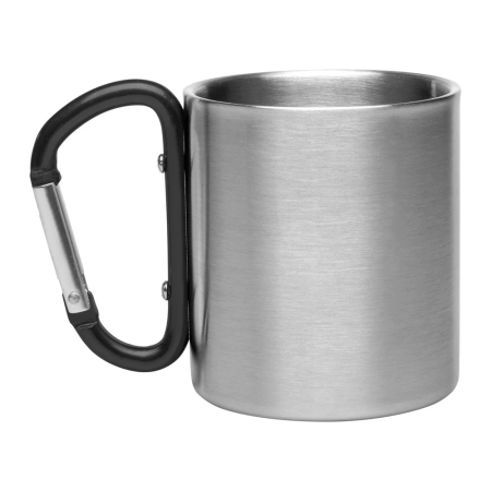 Metalowy kubek 210 ml z karabińczykiem | VA-V8437/A-03