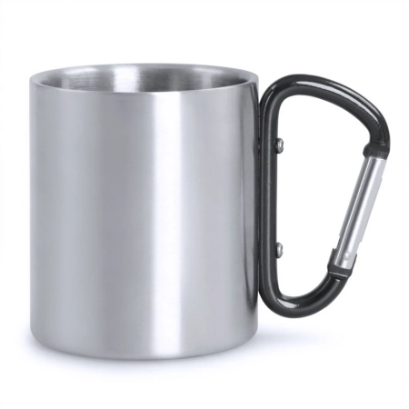 Metalowy kubek 210 ml z karabińczykiem V8437/A-03