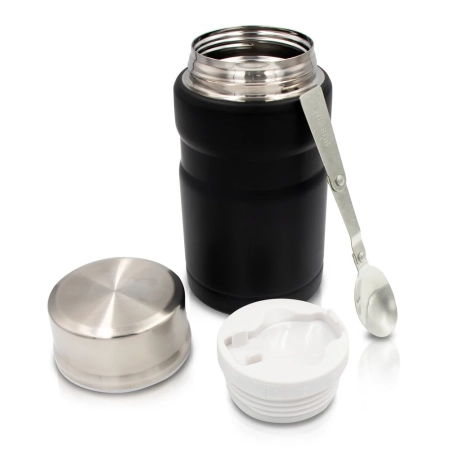 Termiczny pojemnik na żywność 650 ml Air Gifts, składana łyżka Jonathan | VA-V9962-03